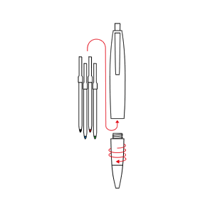 Changing Refills - Multicolour Ballpoint Pens